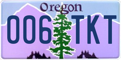 OR license plate 006TKT