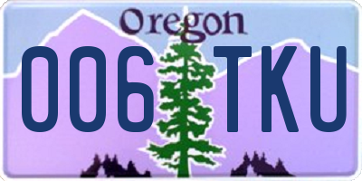 OR license plate 006TKU