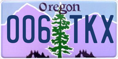 OR license plate 006TKX