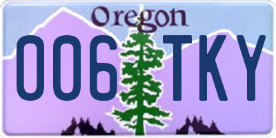 OR license plate 006TKY