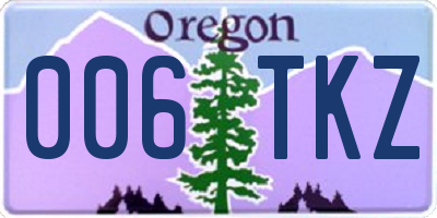 OR license plate 006TKZ