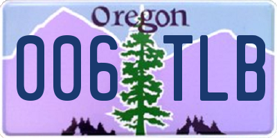 OR license plate 006TLB
