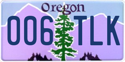 OR license plate 006TLK
