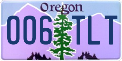 OR license plate 006TLT