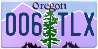 OR license plate 006TLX