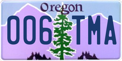 OR license plate 006TMA