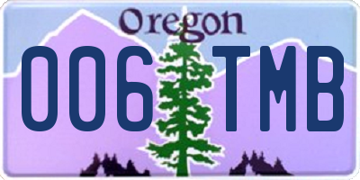 OR license plate 006TMB