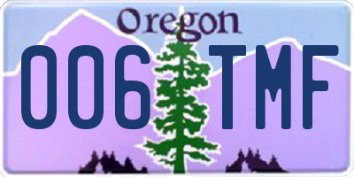 OR license plate 006TMF