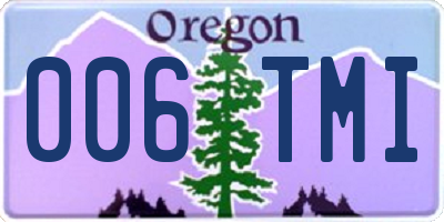 OR license plate 006TMI