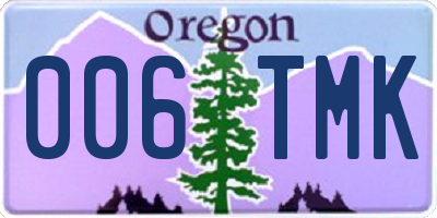OR license plate 006TMK