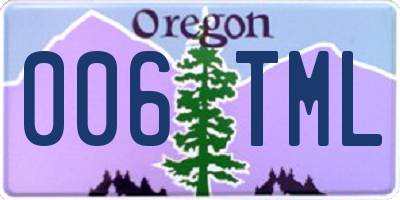 OR license plate 006TML