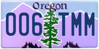 OR license plate 006TMM
