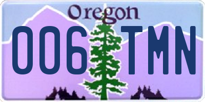 OR license plate 006TMN