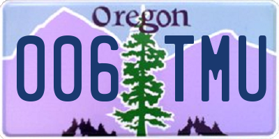 OR license plate 006TMU