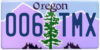 OR license plate 006TMX