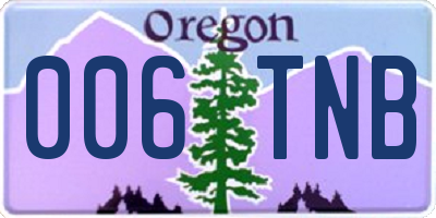 OR license plate 006TNB