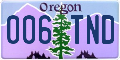 OR license plate 006TND