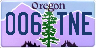 OR license plate 006TNE