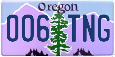 OR license plate 006TNG