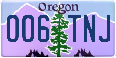 OR license plate 006TNJ