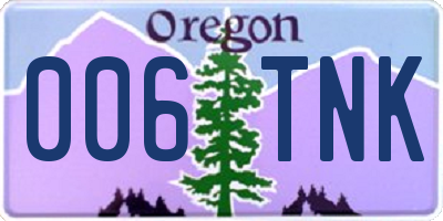 OR license plate 006TNK