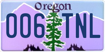 OR license plate 006TNL