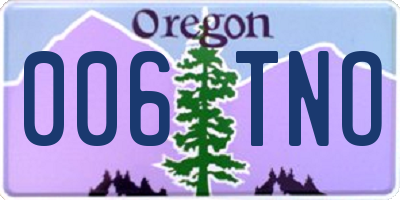 OR license plate 006TNO