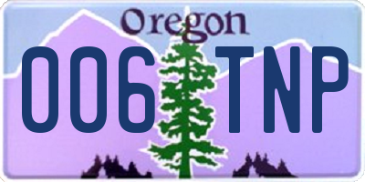 OR license plate 006TNP