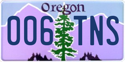 OR license plate 006TNS