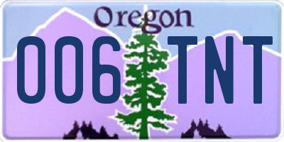 OR license plate 006TNT