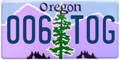 OR license plate 006TOG