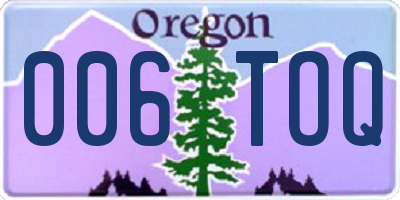 OR license plate 006TOQ