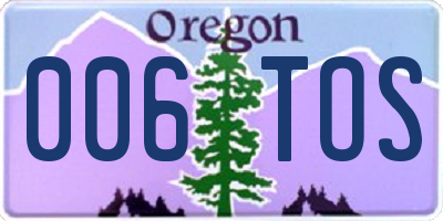 OR license plate 006TOS