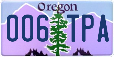 OR license plate 006TPA