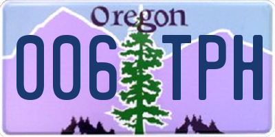 OR license plate 006TPH