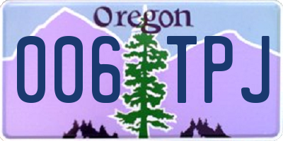OR license plate 006TPJ