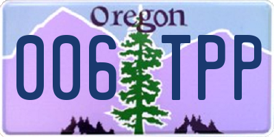 OR license plate 006TPP