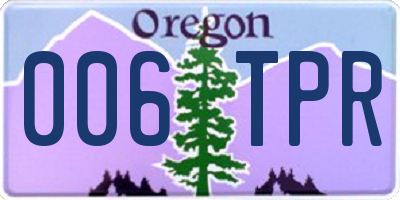 OR license plate 006TPR
