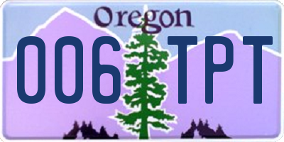 OR license plate 006TPT
