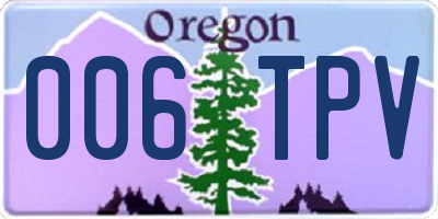 OR license plate 006TPV
