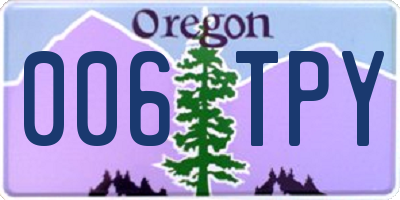 OR license plate 006TPY