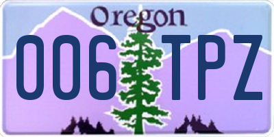 OR license plate 006TPZ