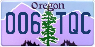 OR license plate 006TQC