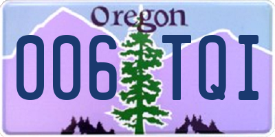 OR license plate 006TQI