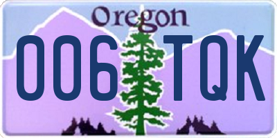OR license plate 006TQK