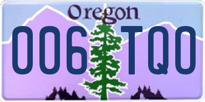 OR license plate 006TQO