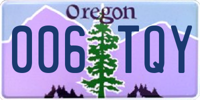 OR license plate 006TQY