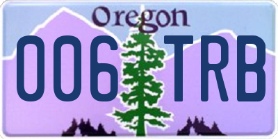 OR license plate 006TRB