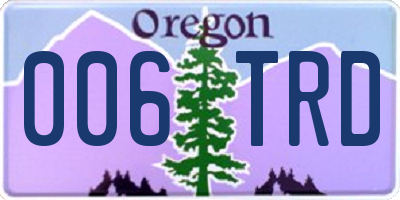 OR license plate 006TRD