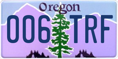 OR license plate 006TRF